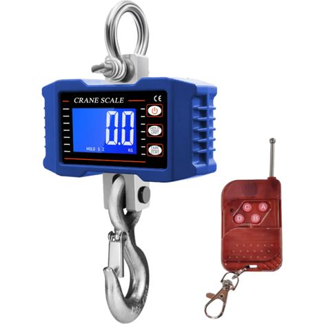 Balance suspendue télécommande 1000kg – LCD rétro, tare/remise zéro, chantier/déplacement (1/5)