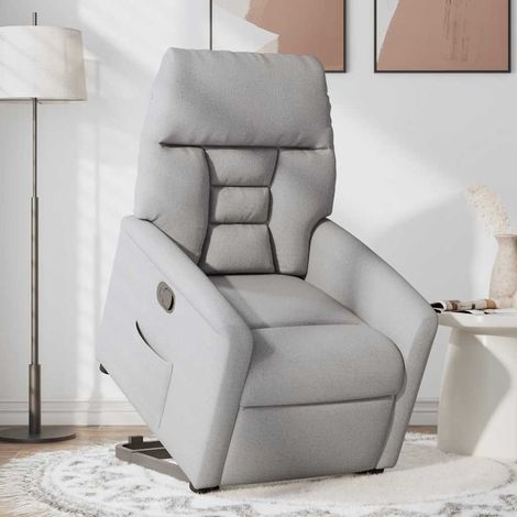 Maison Exclusive - Poltrona Alzapersona Reclinabile Grigio Nuvola in Tessuto