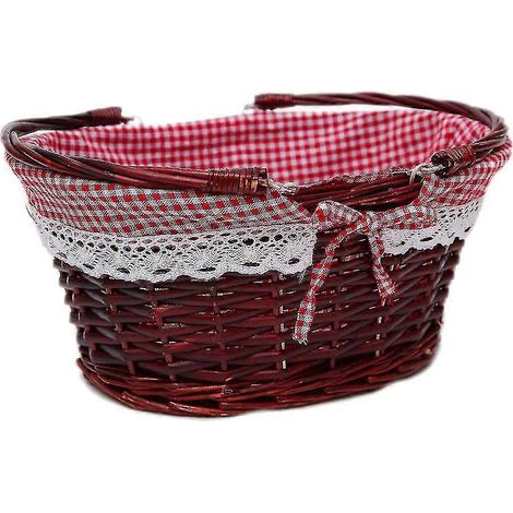 Panier en osier, panier cadeau, panier de pique-nique, panier de rangement, panier à vin avec poignée, panier pour la ramassage des œufs (1/5)