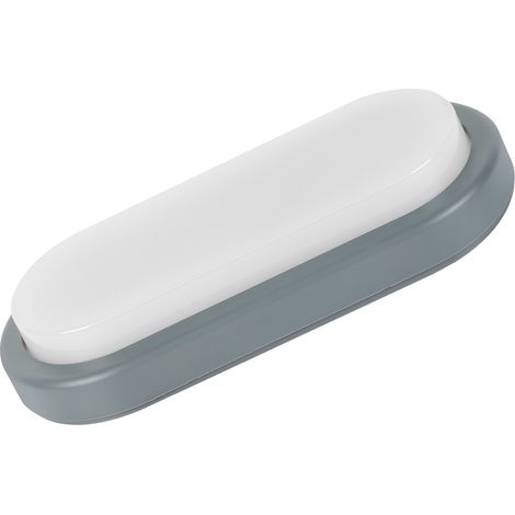 Alcapower Plafoniera LED Ovale 15W 1300lm 4000K IP54 Grigia, Luce Naturale per Interni ed Esterni, Design Resistente agli Agenti Atmosferici