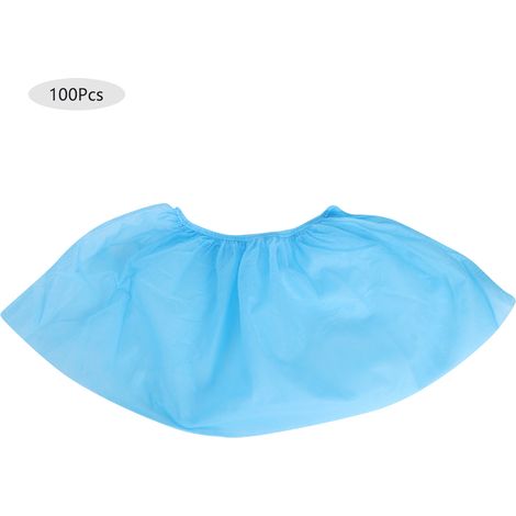 100 couvre-chaussures jetables non tissés bleu clair, antidérapants, respirants, anti-poussière (1/5)