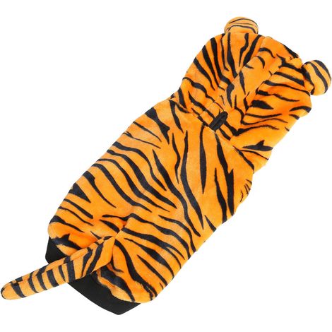 Sweat à capuche pour chien tigre, doux, rembourré en polyester et coton, chaud et confortable, avec queue de tigre, idéal pour l'hiver et les fêtes au quotidien. Taille L. (1/5)