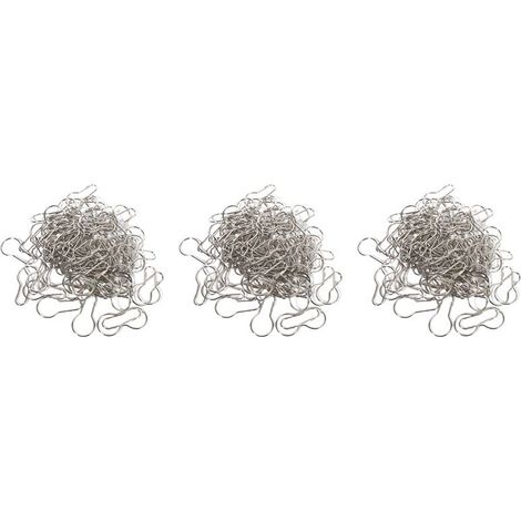 Paquete de 300 anillas de hierro para cortina de ducha con pinzas en forma de pera. (1/2)