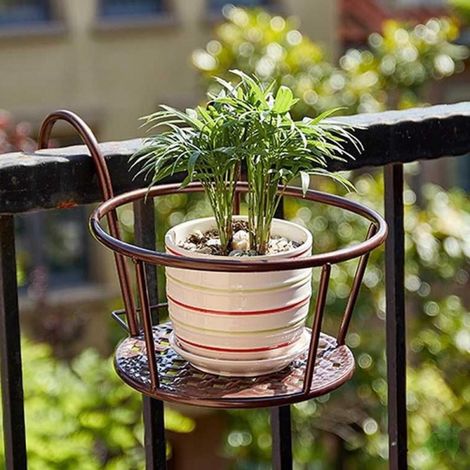 Support Pour Jardinière - En Métal - Pour Balcon, Clôture, Fenêtre - Hauteur Réglable - 1 Pièce (1/3)