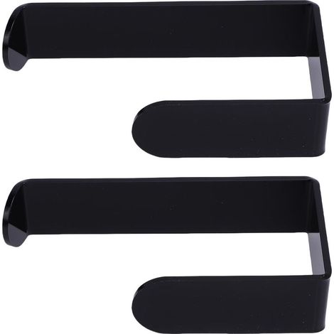 [Accroches de Rideau Autocollantes] Akryl Noir - Lot de 2 - Installation Rapide, Contient Tout (16.5 x 8 cm) (1/5)