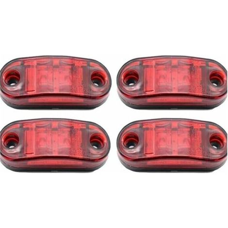 4 packs de feux de position latéraux à LED, 12-24V blanc rouge, feux d'avertissement double face, feux de stationnement de remorque de camion, feux de dégagement (1/4)