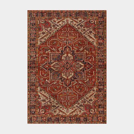 Tapis doux à motif oriental - Mina - Rouge - 160 x 230 cm