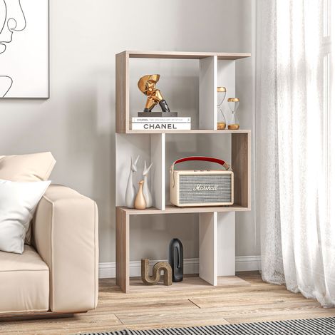Bibliothèque Design Étagère de Bureau en Bois Moderne 3 Étagères 60 × 24 × 111,4 cm (1/5)