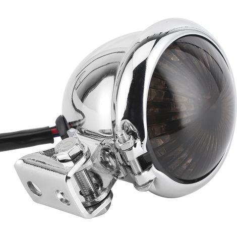 Feu Arrière LED Stop Universel pour Moto 12V, Lentille Fumée Chromée, Vis de Fixation Incluses (1/5)