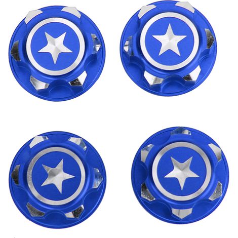 4 Pièces Écrous de Roue Hexagonaux 17mm en Alliage d'Aluminium pour X-MAXX Summit Traxxas Voiture RC (Bleu) (1/5)