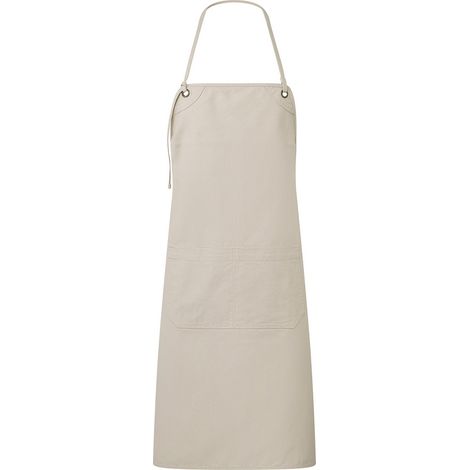 Tablier de travail unisexe adulte en toile double poche - Naturel (1/2)
