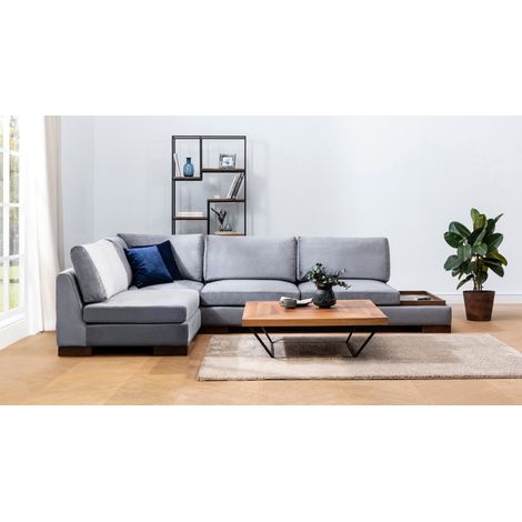 Ecksofa links Tulip Dunkelgrau