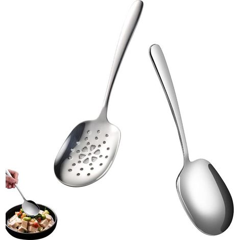 2 Pièces CuillèRes De Service,Cuillere De Service Et Cuillères De Service En Acier Inoxydable,Service Buffet Cuillère Pour HôTels,Pique Niques,FêTes (1/5)