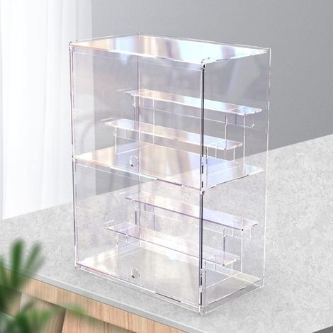 Vitrine pour Collection, 2 étages Vitrine Figurine avec Porte et étagère, Vitrine Acrylique Transparente Boîte Acrylique pour présentation de Figurines, 12 "Lx6,9 Wx16,7 "H (1/5)