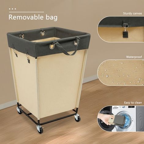 210L Laundry Storage Basket Rolling Laundry Cart with 4 Wheels (2 Brakes)NEW UK (1/5)