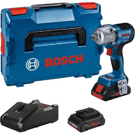 Bosch Professional 18V System GDS 18V-450 PC - Atornillador de impacto a batería (450 Nm, arranque 800 Nm, 2 baterías 5.0 Ah, en L-BOXX)