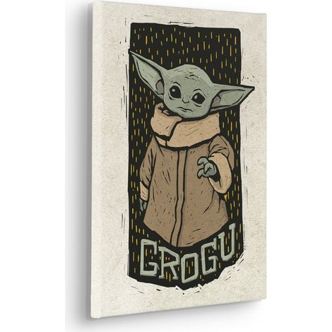 Tableau mural Star Wars The Mandalorian Grogu Lino-Cut 40x30 cm (1/2)