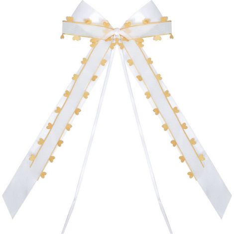 Lot de 10 nœuds décoratifs pour voiture de mariage, rubans pour voiture de mariage, nœuds pour voiture de mariage (doré) (1/5)