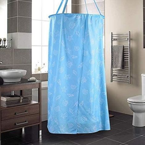 Couverture de bain zippée,VIPITH Compte de bain Épais Polyester Rideau de douche En Tissu Froid Chaud Rond Adulte 100 x 200CM-B (1/4)
