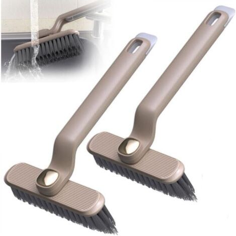 Lot de 2 brosses rotatives multifonctions pour le nettoyage des crevasses, rotation à 360 degrés, pour la cuisine et la salle de bain (kaki) (1/4)