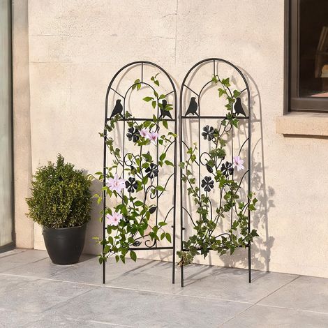 Arche de jardin coloris noir en fer 38 x 0,8 x 98 cm (1/5)