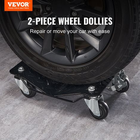 Chariot de Manutention de Voiture 2PCs Charge 1,4 T au Total Chariot Déplace Voiture Plate-forme 38,5x30 cm Roue Verrouillable Aide… (1/5)