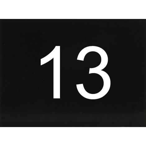 Nummernschild selbstklebend, 40 x 30 mm, Type 13, Kunststoff schwarz glänzend