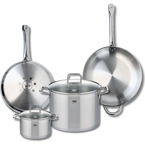 Ensemble de 2 Poêles de cuisson 28 et 32 cm et 2 faitouts 16 et 26 cm Elo Profi Citrin (1/5)