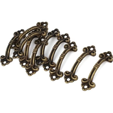 10 pièces Schrank Kommode Box Schublade Türbogenform Mini Ziehgriff Bronze Ton (e6b04e186588ca329692 (1/2)