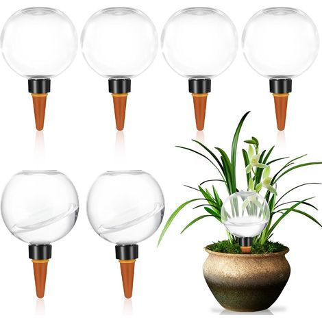 Boule Arrosage - Lot de 6 - Plastique et Argile - 500ml - Irrigation Automatique - Intérieur et Extérieur (1/5)