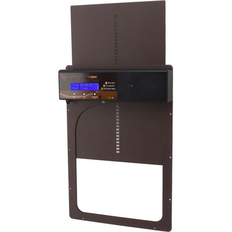 Jeffergarden Poulailler porte 100 V à 240 V détection de lumière synchronisation télécommande étanche Auto poulailler porte pour poulailler maison marron EU Plug (1/5)
