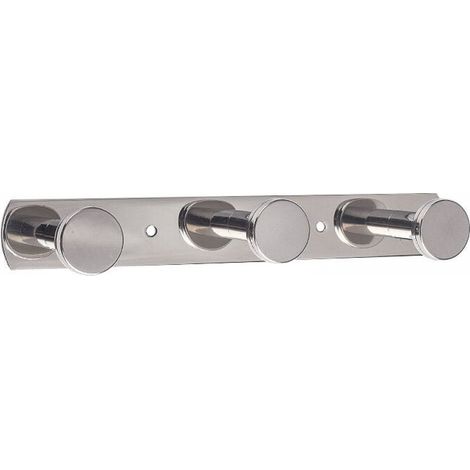 Perchero de pared Ganchos para toallas con 3 ganchos Ganchos de pared con tornillos de acero inoxidable 304 Toallero para baño y cocina Cromo cepillado (1/5)