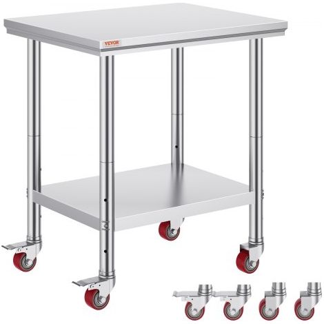 Table de Travail Cuisine 76x60x85 cm Table de Travail Inox avec (1/5)
