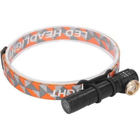 Lampe frontale LED amovible avec clip, 4 modes éclairage zoom télescopique, USB rechargeable, portable, batterie 18650 1500mAh (1/5)