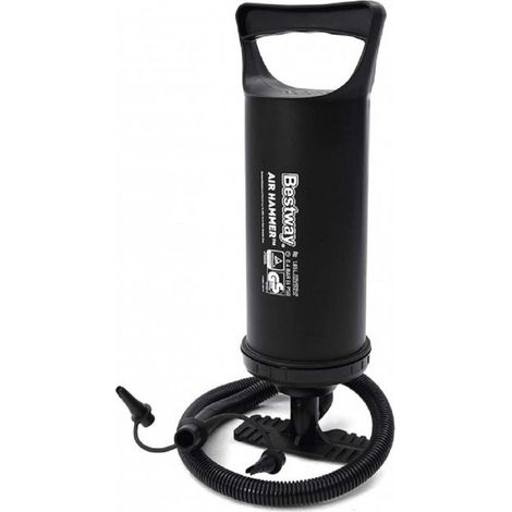 TRADE SHOP - Pompa Di Gonfiaggio Manuale 36 Cm Volume 1.850 Cc 3 Adattatori Per Valvola 62003 - (1/5)