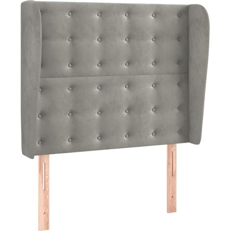 Maison Exclusive - Testiera ad Orecchio Grigio Chiaro 83x23x118/128 cm in Velluto (1/5)