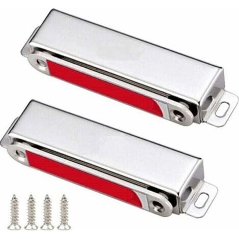 Powerful 28kg Magnetic Cabinet Door Catches, 2 Pieces Stainless Steel Magnetic Latches for Drawers, Shower Doors, and Cabinets (1/5)
