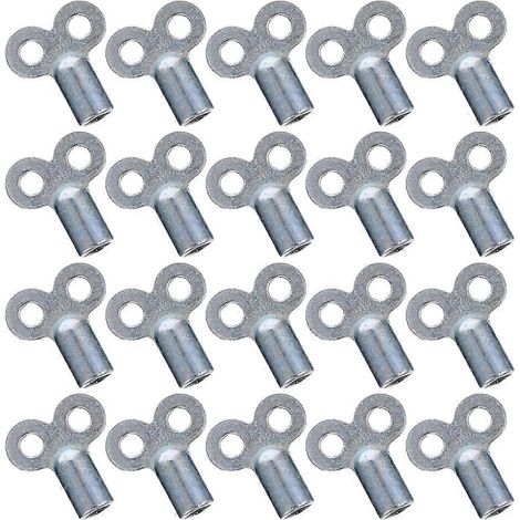 Clé de purge en métal pour vanne de radiateur, compatible avec la purge du chauffage, 20 pièces argentées (1/5)