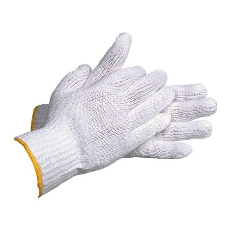 Guantes de punto de algodón con puño elástico Correcta adherencia - T-10 (12 pares)