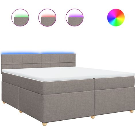 Maison Exclusive - Sommier à lattes de lit avec matelas Taupe 200x200 cm Tissu (1/5)