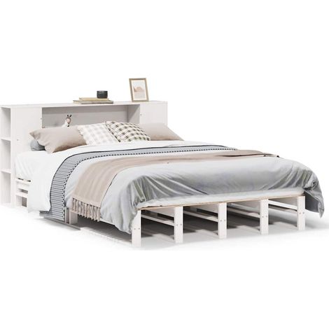 Maison Exclusive - Letto Libreria senza Materasso Bianco 140x200 cm Legno Massello