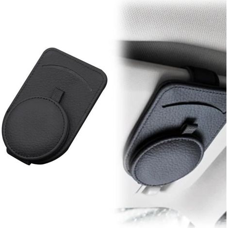 Porte Lunettes pour Voiture,Cuir Clip de Support de Lunettes de Visière,Clip de Support de Lunettes de Soleil Voiture Pare-Soleil (1/4)