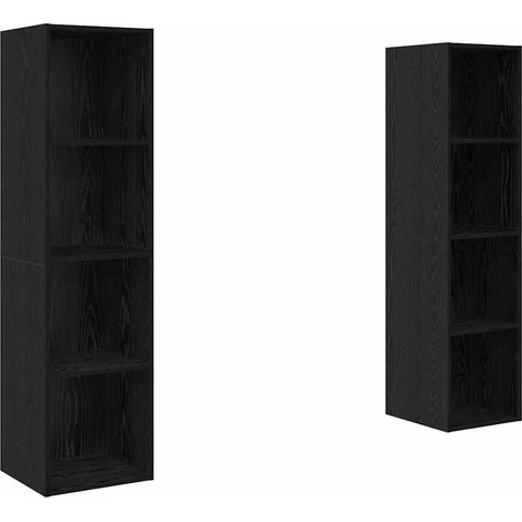 Maison Exclusive - TV-Schrankset 2 pcs Schwarz 37 x 37 x 142,5 cm