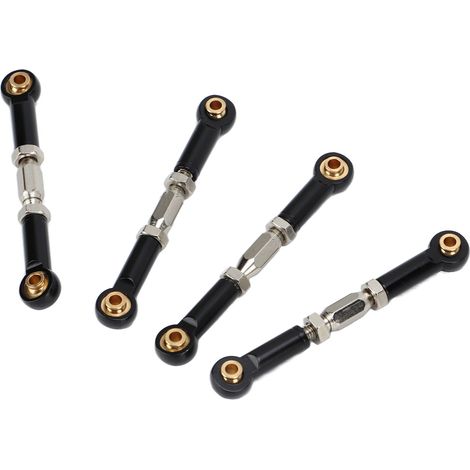 4 jeu de biellettes de carrossage en aluminium noir pour voiture RC 1/10 2WD, 60-70mm, anti-vibrations durables et précises (1/5)