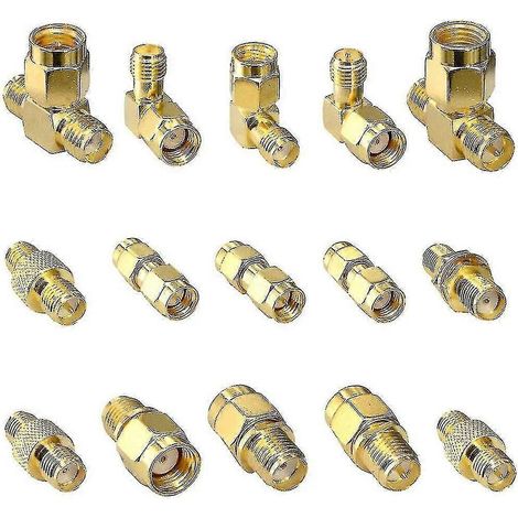 Kit adaptateur d'antenne RF type 15, connecteur SMA mâle/femelle, convertisseur pour extension d'antenne Wi-Fi C