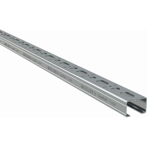 Walraven – Rail de montage RapidRail 27x18mm 2m acier galvanisé – Perforations alternées pour vis à bois – 650527182 (1/3)