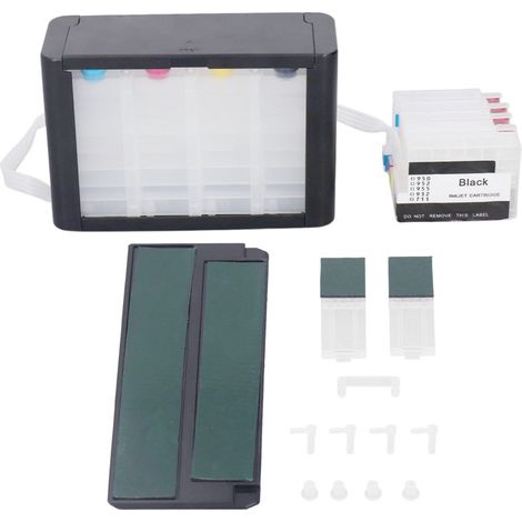 Irovami Cartouche d'encre de recharge 4 couleurs pour imprimante HP 954, avec puce permanente, sans fuite et alimentation continue. (1/5)
