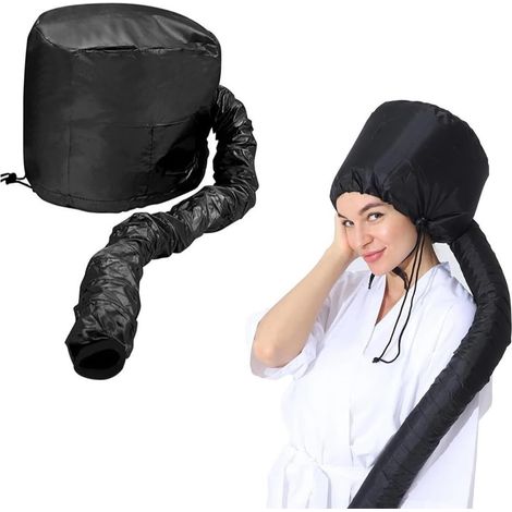 Haartrocknerhaube – 1-teilig – Nylon – Gleichmäßige Wärmeverteilung – Intensive Pflege und Lockendefinierung – Schwarz (1/5)