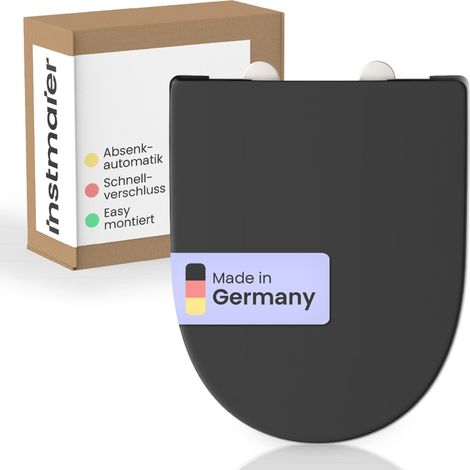 Alma Duroplast WC-Sitz BLACK, D-Form, mit Absenkautomatik und Schnellverschluss (1/5)