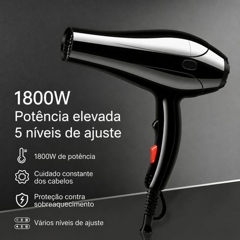 Sèche cheveux 1800 W 5 vitesses séchage rapide soins capillaires (1/5)